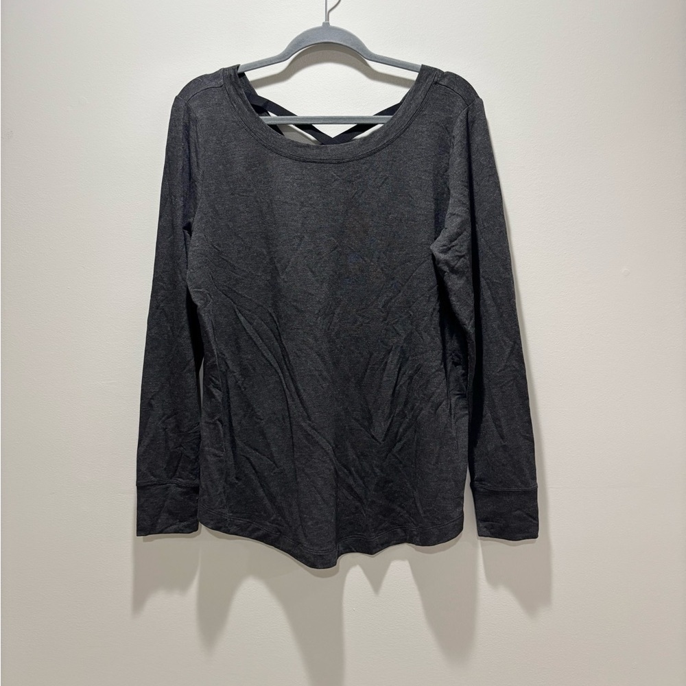 CABI • Women’s ATC Crossback Long Sleeve Dark Heather Grey Style 4007 Top Size L